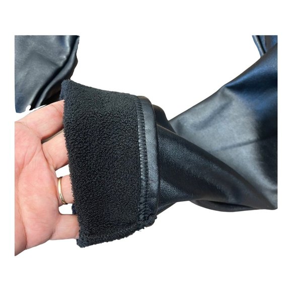 Fashion Women Black Vinil Leggings SZ Large Junior. Faux Fur Lined. NO SIZE TAGS - Picture 7 of 8